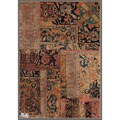 Pak Persian Hand-knotted Patchwork Multi-colored Wool Rug (3'8 x 5'2)