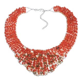 Chic Beauty Mix Orange Stone Collar Statement Necklace (Thailand)