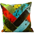 Mina Victory Natural Leather Hide Multi Color 20 x 20-inch Decorative Pillow by Nourison