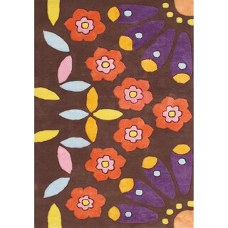 Alliyah Handmade Choco Brown New Zealand Blend Wool Rug (8 x 10)