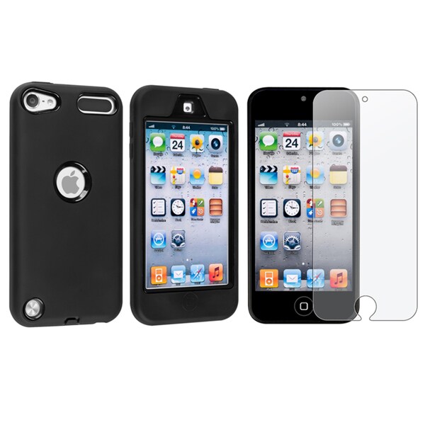 Insten Black iPod Case Cover/ Anti-Glare Screen Protector for Apple iPod Touch Generation 5th/ 6th