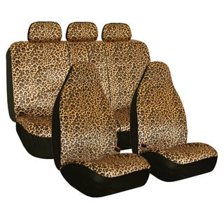 FH Group Leopard Print Velour Airbag Compatible and Split Bench Seat Covers