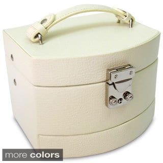 Cream Laura Leather Jewelry Box