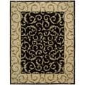 Hand-knotted Versailles Palace Vine Black Rug (9'6 x 13'6)