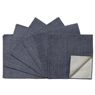Rose Tree 18-inch Square Navy Seagrass Napkins (Set of 6)