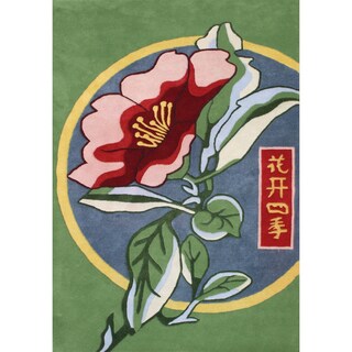 Alliyah Handmade Forest Green New Zealand Blend Wool Rug (8' x 10')