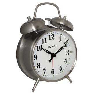 Westclox Metal Twin Bell Silver Alarm Clock