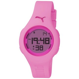 Puma Women's Motor Pink Rubber Digital Watch