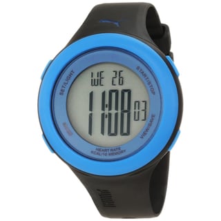 Puma Men's Black/ Blue Plastic Digital Quartz Watch