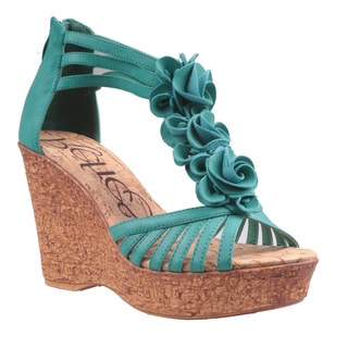 Refresh by Beston Women's 'Maysa-02' T-Strap Wedge Sandals