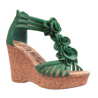 Refresh by Beston Women's 'Maysa-02' T-Strap Wedge Sandals