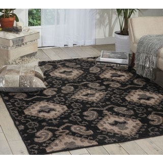Kindred Ikat Print Black Area Rug (2'3 x 3'9)