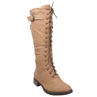 Refresh by Beston Women's 'Cici' Lace-up Combat Boots