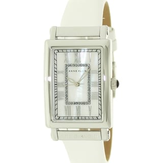 Anne Klein Women's AK-1093MPWT White Leather White Dial Quartz Watch