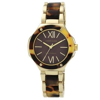 Anne Klein Women's AK-1148BMTO Gold Resin Brown Dial Quartz Watch