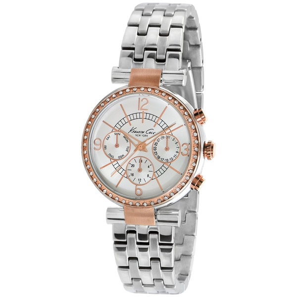 Kenneth Cole Women's KC4871 Silver Stainless-Steel Quartz Watch with White Dial