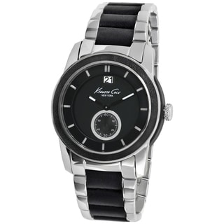 Kenneth Cole Men's KC9123 Silver Stainless-Steel Quartz Watch with Black Dial