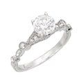 14k Gold Moissanite and 1/5ct TDW Diamond Ring (G, SI1)