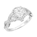 14k White Gold Moissanite and 3/8ct TDW Diamond Ring (G, SI1)