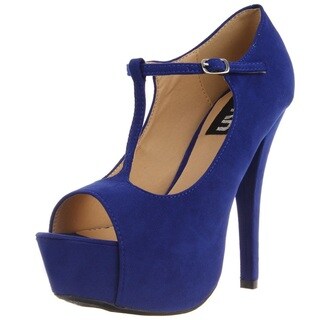 Fahrenheit Women's 'Nandi-11' T-strap Peep-toe Pumps