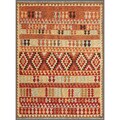 Afghan Hand-knotted Mimana Kilim Red/ Ivory Wool Rug (5'10 x 7'8)