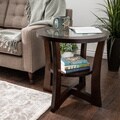 Eclipse Espresso Glass Top End Table