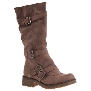 Riverberry Women's 'Combat' Taupe Mid-calf Boots