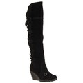 Riverberry Women's 'Sensi' Black Microsuede Boots