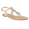 Riverberry Women's 'Armin-01' Nude Rhinestone T-strap Sandals