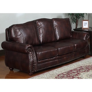 Low Price Steven Brown Bonded Leather Sofa