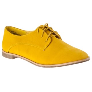Riverberry Women's 'Finest' Mustard Microsuede Oxfords