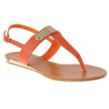 Riverberry Women's 'Saili' Orange Metallic-detail Slingback Sandals