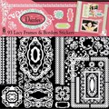 Dazzles Stickers 6"X12" 2 Sheets-White Lacy Frames