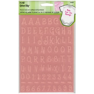 Uptown Baby Flock Color Iron-On Transfers-Pink Alphabet