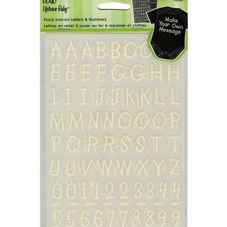 Uptown Baby Flock Color Iron-On Transfers-White Alphabet