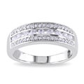 Miadora Rose or White Goldplated Silver Cubic Zirconia Ring