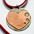My Three Metals Large Copper Heart Necklace