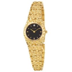 Bulova Women's 'Bracelet' Yellow Goldplated Stainless Steel Quartz Diamond Watch
