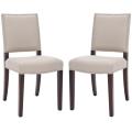 Madison Nailhead Cream Linen Side Chairs (Set of 2)