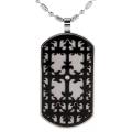 Stainless Steel Cubic Zirconia Cut-Out Cross Necklace