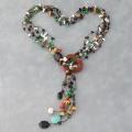 Cotton Rope Sweet Surprise Multi-gemstone Lariat Necklace (Thailand)