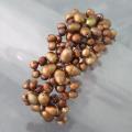 Refined Bronze Pearl Flower Embellishment Cuff (5-10 mm) (Thailand)