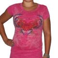 Davida Pink Rhinestone Heart Wing Top