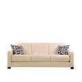 Trace Convert-a-Couch Almond Renu Leather Futon Sleeper Sofa