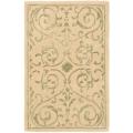Handmade Zen Bouquet Beige/ Sage Wool and Silk Rug (2'6 x 4'6)