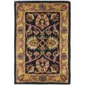 Handmade Delhi Navy/ Gold Wool Rug (2' x 3')