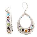 Meredith Leigh Sterling Silver Multi-gemstone Earrings