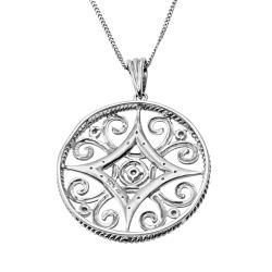 Hollywood Retro Platinum over Silver 1/6ct TDW Diamond Necklace (I-J, I1-I2)