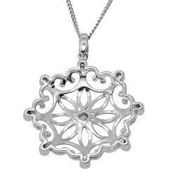 Hollywood Retro Platinum over Silver 1/8ct TDW Diamond Necklace (I-J, I1-I2)