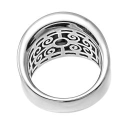 Hollywood Retro Platinum over Silver 1/6ct TDW Diamond Ring (I-J, I1-I2)